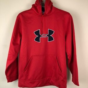 UNDER ARMOUR Men’s Red Hoodie Sweatshirt Size LG